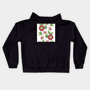 Spring Pattern with Floral Motifs Kids Hoodie